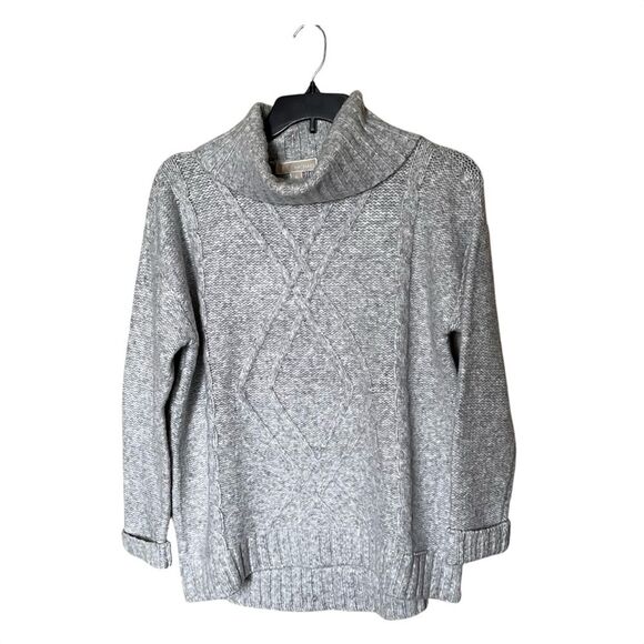 MICHAEL Michael Kors Pearl Heather Gray Medium Knit Turtle Neck Sweater Size M - Picture 1 of 6